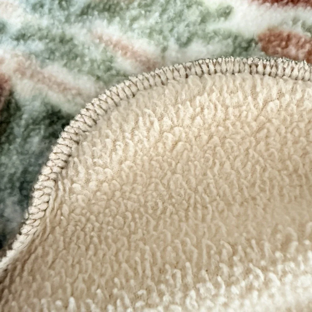 Reversible Bear Fleece Throw Blanket‎ Lodge Cabin 53x63